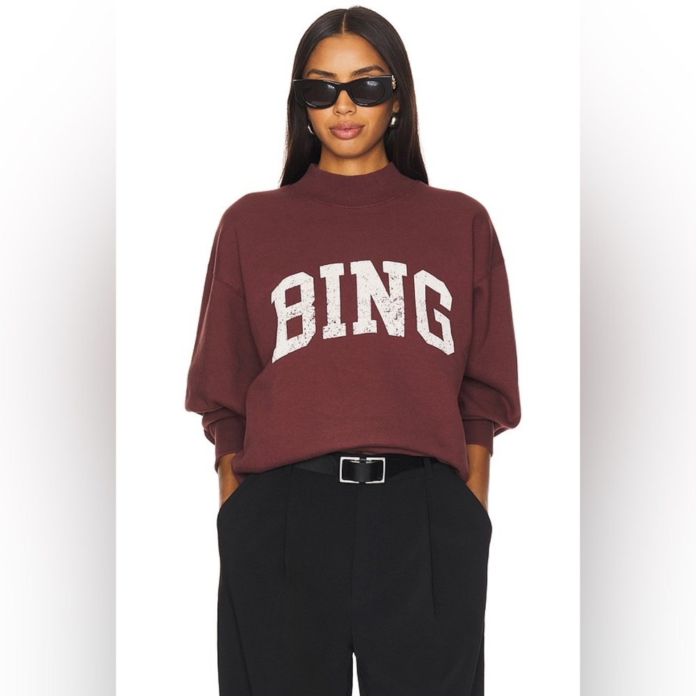 Anine Bing Bradie Bing Sweatshirt in Deep Burgundy